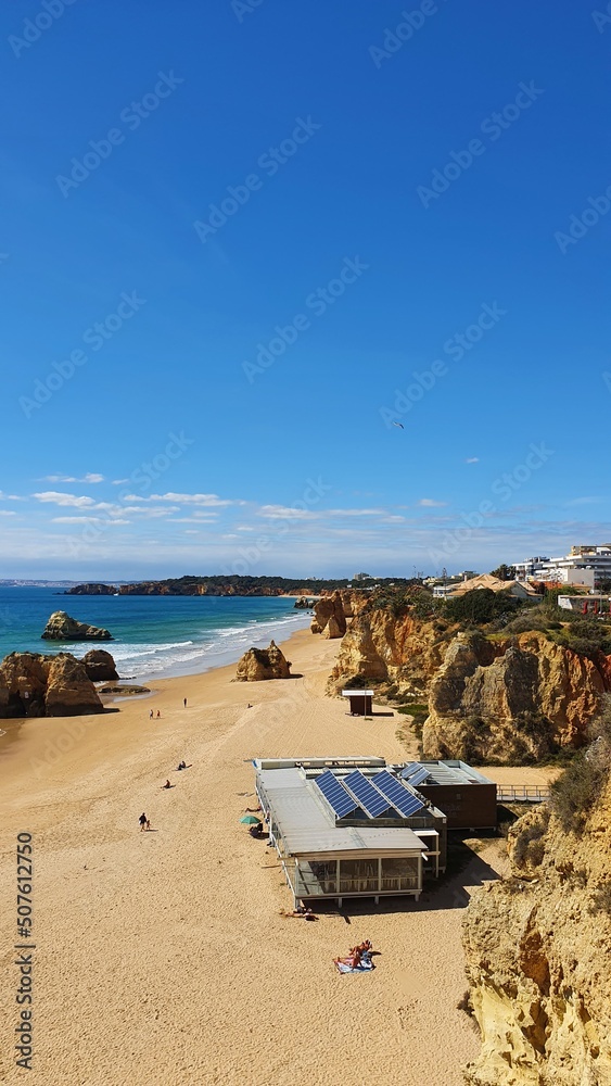 Naklejka premium Coastline Algarve, Portugal, Portimao Küste