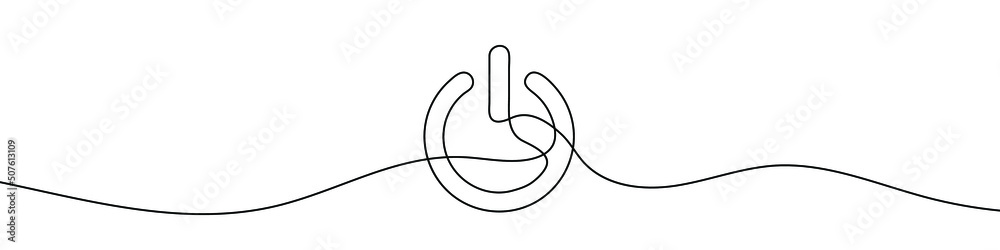Continuous drawing of On-off icon. One line icon of On-off. One line ...