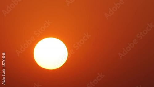 Sun Rise, Yellow Sun And Orange Sky. photo