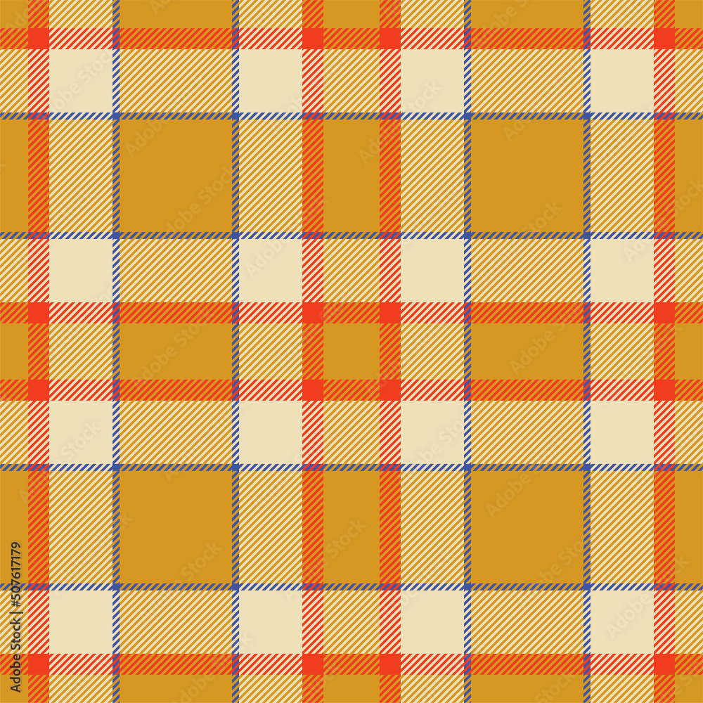 Plaid seamless pattern in orange. Check fabric texture. Vector textile print. Plaid seamless pattern in orange. Check fabric texture. Vector textile print.