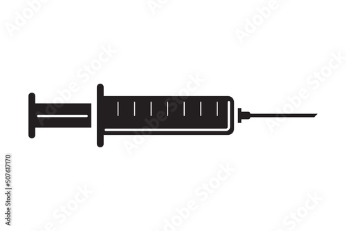Syringe icon. Medical health injection. Vaccine drug symbol. Medicine vector illustration.