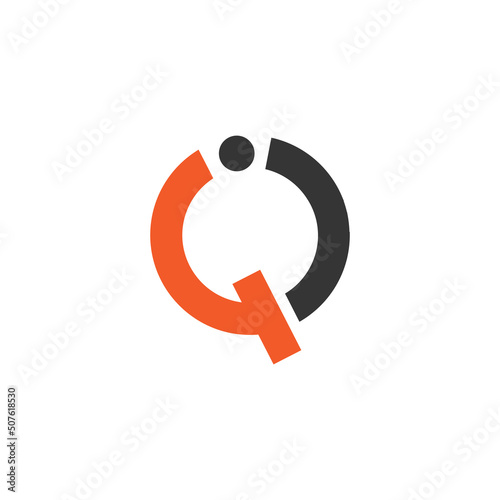 Iq initial logo Premium Vector. combination of letters i and q