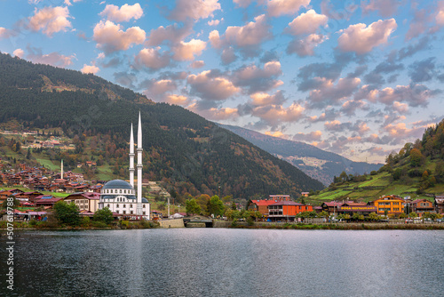 Fototapeta Naklejka Na Ścianę i Meble -  trabzon-turkey.October 2021.Mountain village of Uzungol in Trabzon
