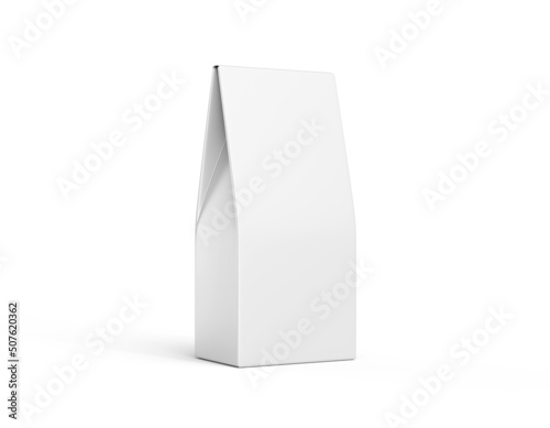 Paper Bag for tea or herbal, Half Side, White Blank, Template, Mockup