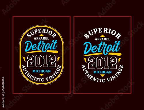 Detroit design graphic typography for t-shirt
