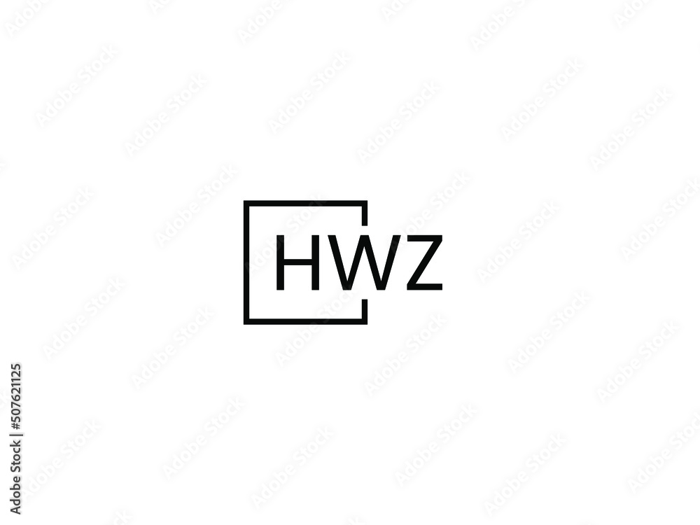 HWZ letter initial logo design vector illustration