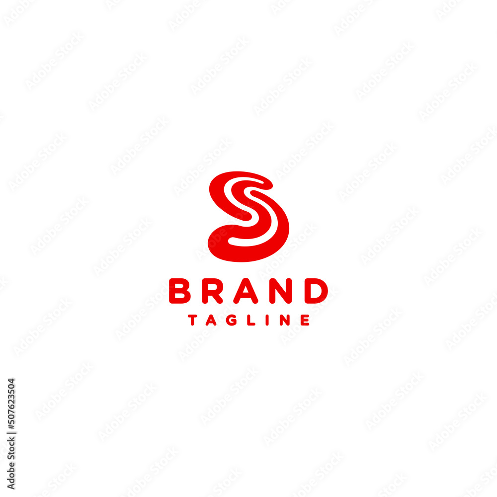 Trendy Simple and Rounded Letter S Logo. Simple S design with rounded outlines and unique corners.