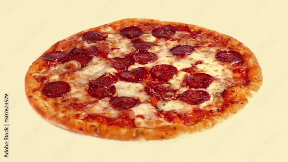 Hot Tasty Cooked Pizza Rotating Hot Tasty Cooked Pizza Rotating