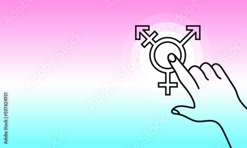 Transgender non-binary information guide concept, vector background with copy space