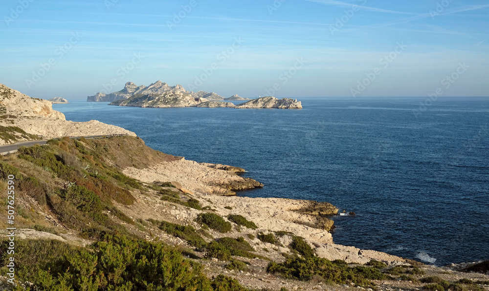 Coastal landscape outside of Marseille, France