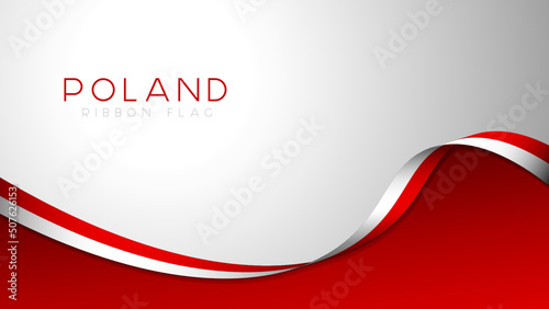 Poland ribbon flag  photo