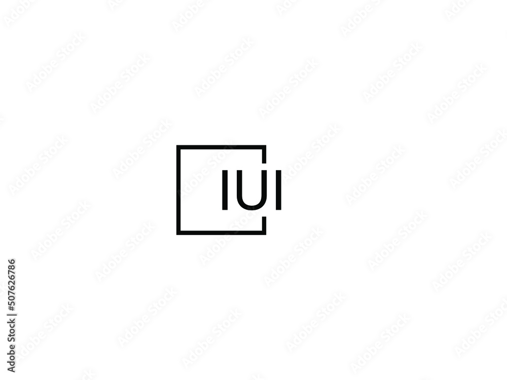 IUI letter initial logo design vector illustration