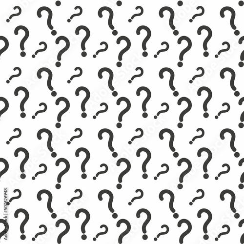 Question mark seamless pattern . Vector seamless pattern with question marks. Monochrome hipster background. Hand drawn random black punctuation marks.