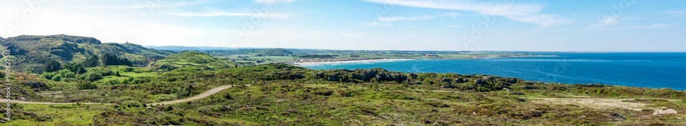 Spectacular panoramic view of the Norwegian coastline near Hellestostranden beach, Stavanger, Norway, May 2018
