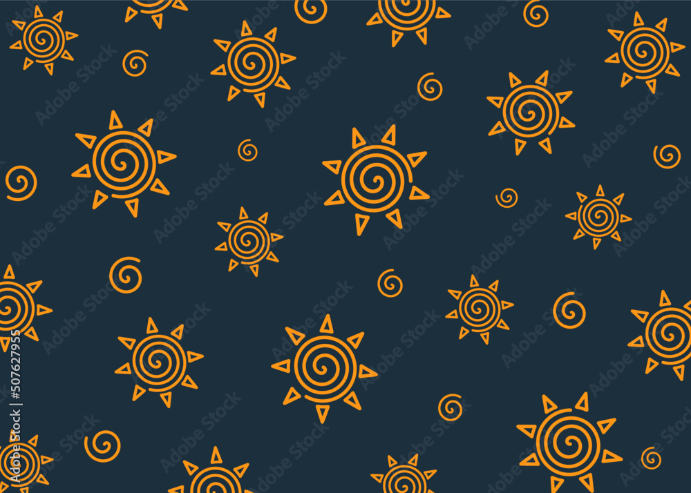 background design with sun and spiral pattern background design with sun and spiral pattern