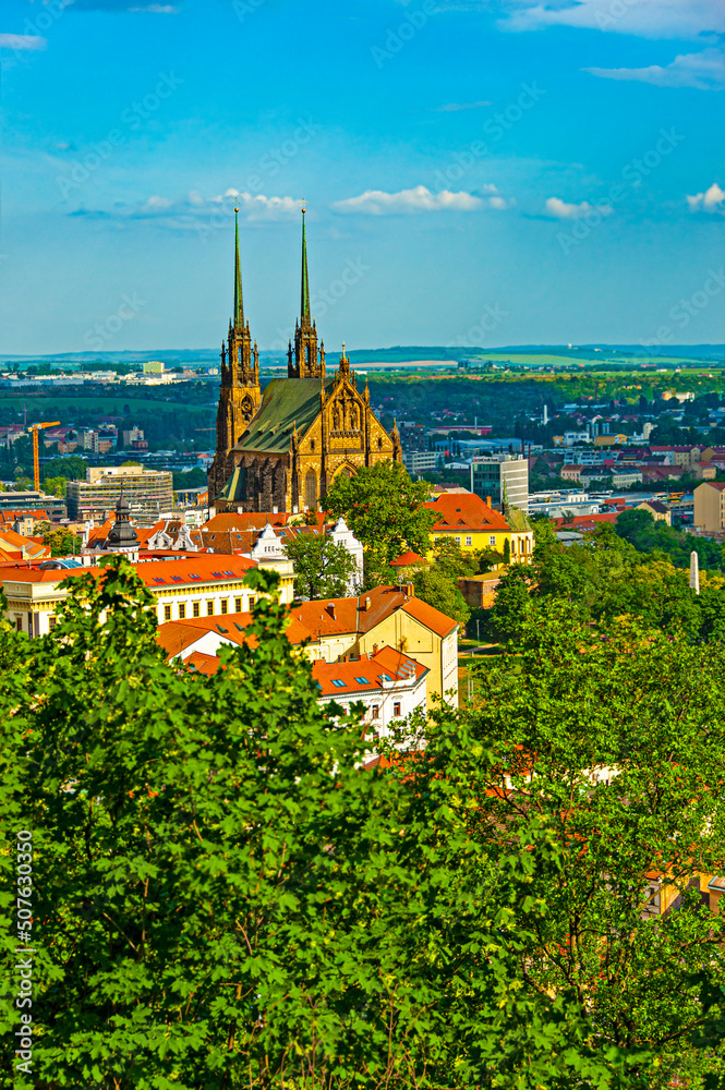 Roman Catholic Paul and Peter Cathedral in Brno, Czechia. 