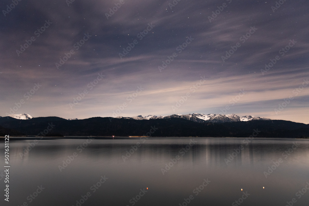 Fototapeta premium starry night at Lake Walchen