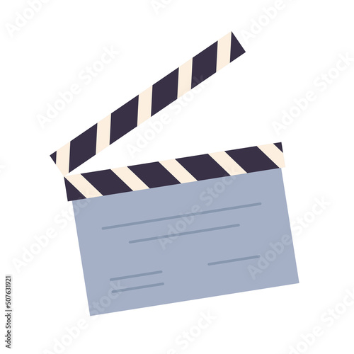 Film production activity. Movie creating process, leisure time hobby vector illustration