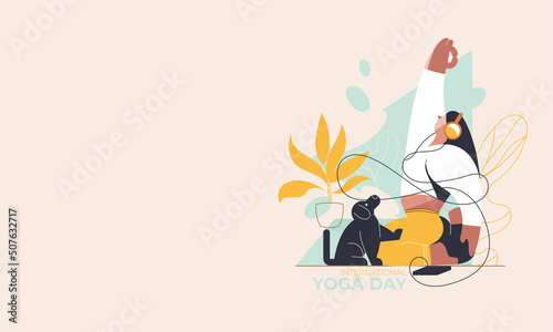 International day of yoga concept illustration