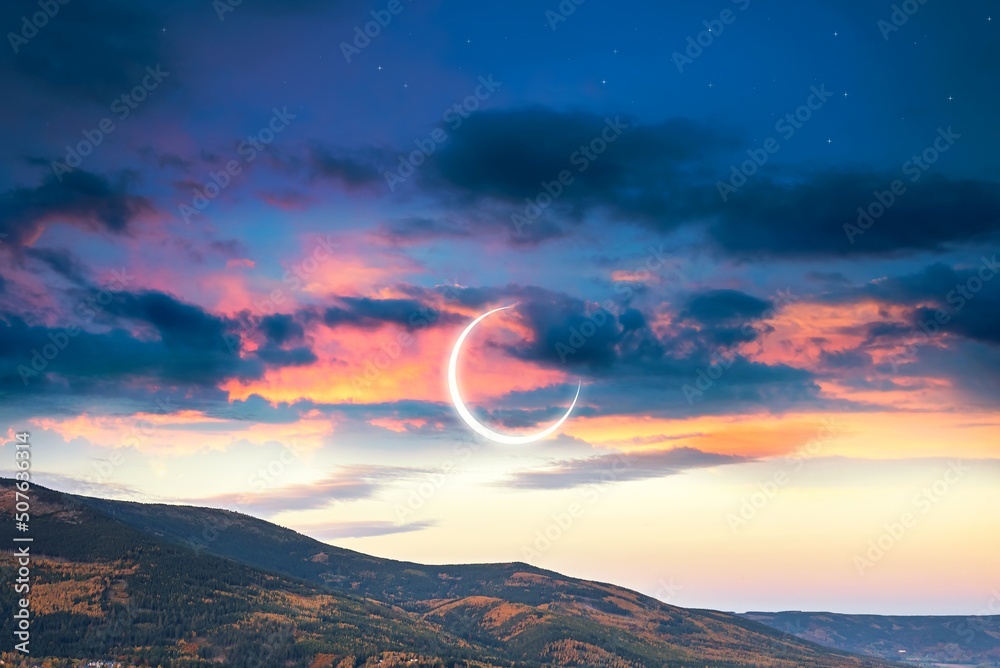 sunset in the mountains