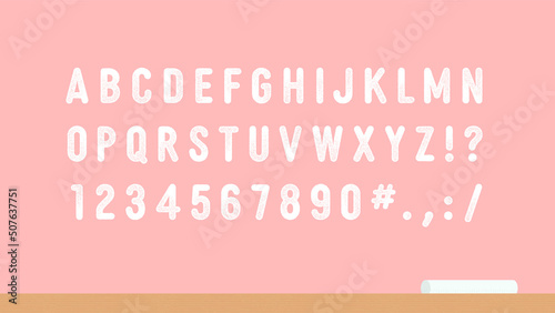 AからZまでのアルファベットと記号が書かれたピンク色黒板 - A to Z･アスペクト比16:9
