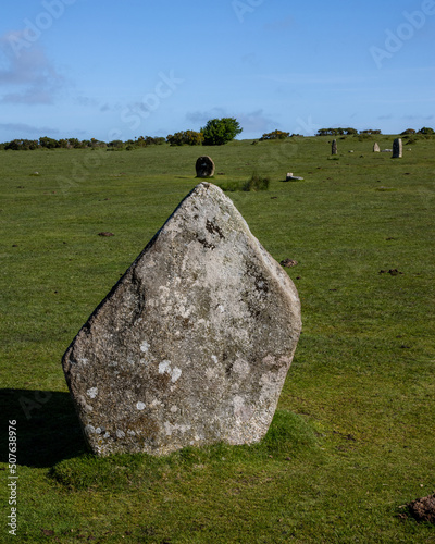 part of the hurlers stone circle Minions Bodmin Moor Cornwall photo