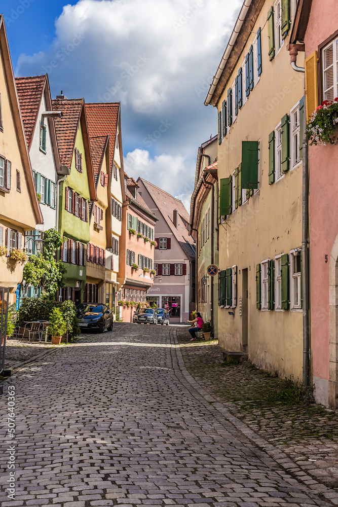 Dinkelsbühl, Germany. cobbled medieval street
