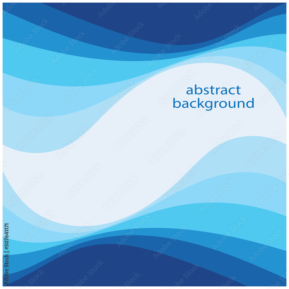 Obraz premium Blue wave vector abstract background flat design stock illustration