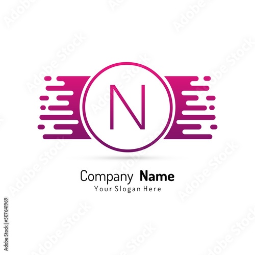 Initial Letter N Logo Template Design. Creative Letter N Logo Design Vector Illustration.