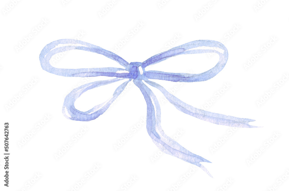 Bow. Watercolor illustration. Hand-painted. Isolated Bow. Watercolor illustration. Hand-painted. Isolated