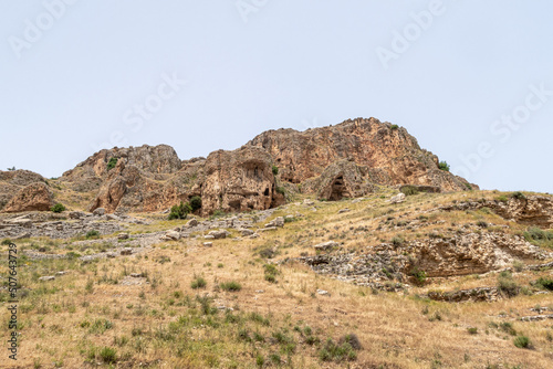 Fotografiet The caves  on Mount Arbel located on the coast of Lake Kinneret - the Sea of Gal