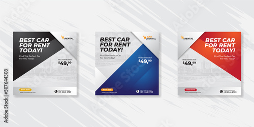 Rent a car banner for social media post template design