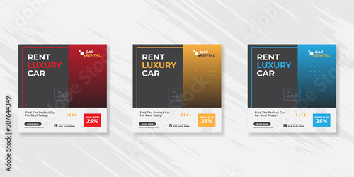 Rent a car banner for social media post template design