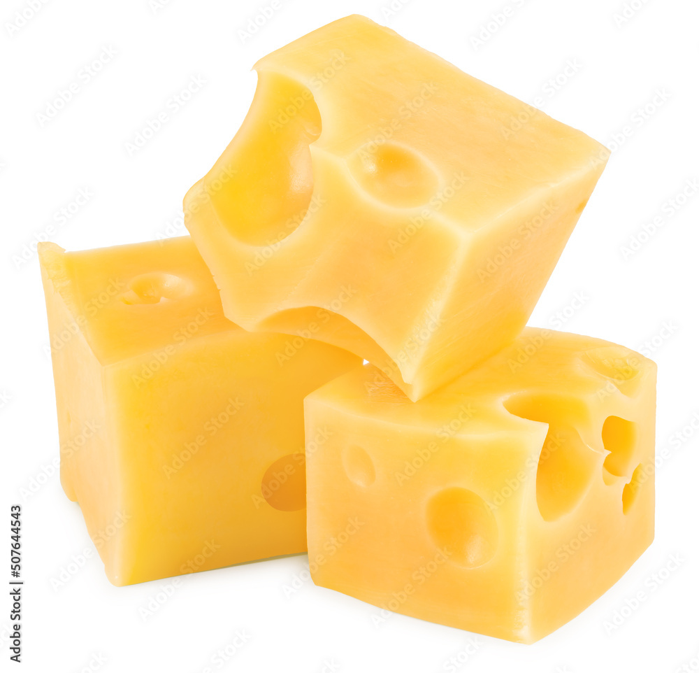 cheese slices isolated on white background. Clipping path and full depth of field cheese slices isolated on white background. Clipping path and full depth of field