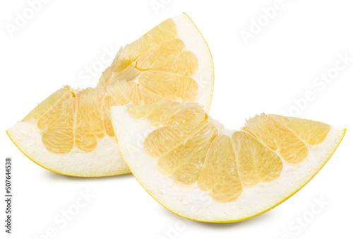 Bild auf Leinwand Slice pomelo fruit isolated on white background