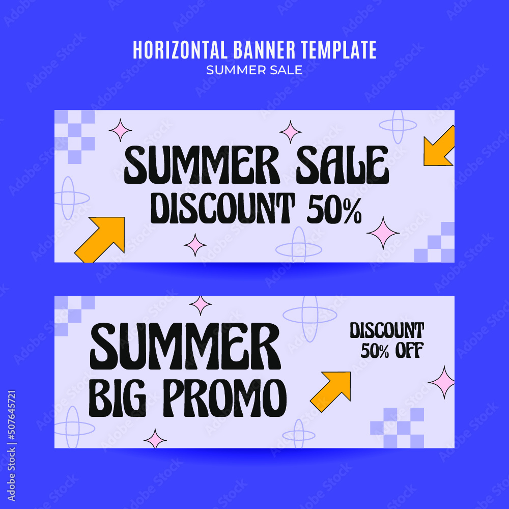 Obraz premium Happy Summer Vibes Web Banner for Social Media Horizontal Poster, banner, space area and background