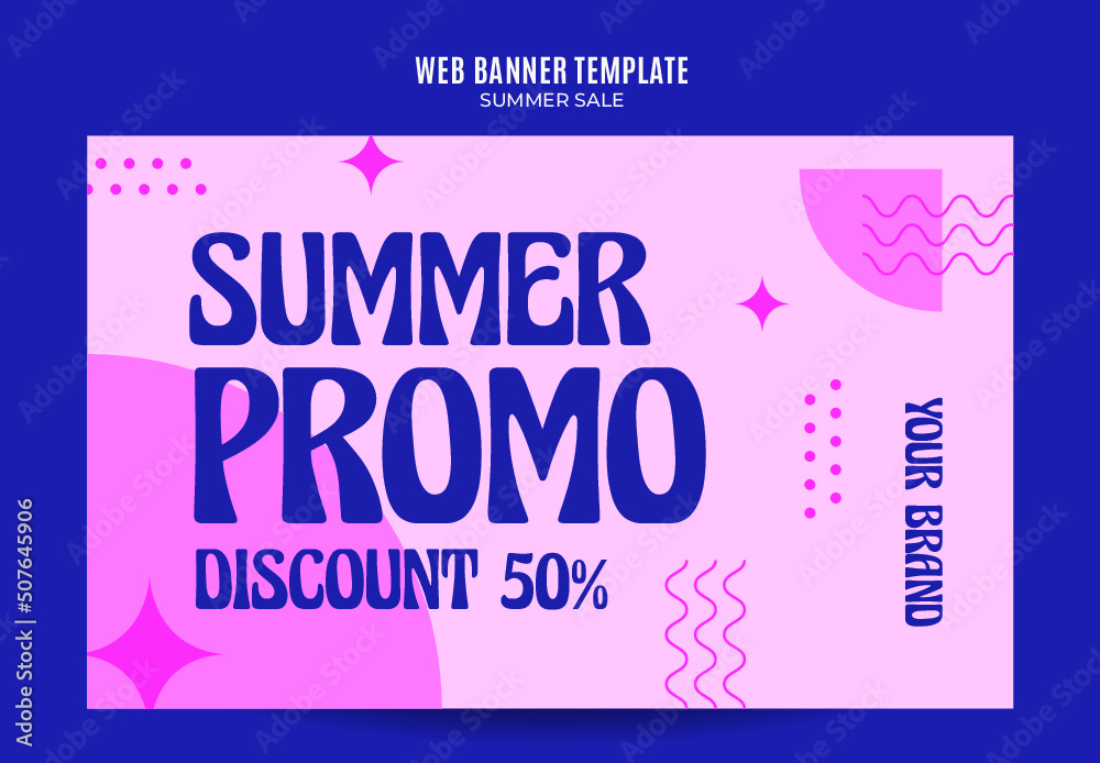 Happy Summer Vibes Web Banner for Social Media Poster, banner, space area and background