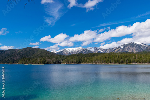 Eibsee with its mountain scenery (Bavaria, Germany)