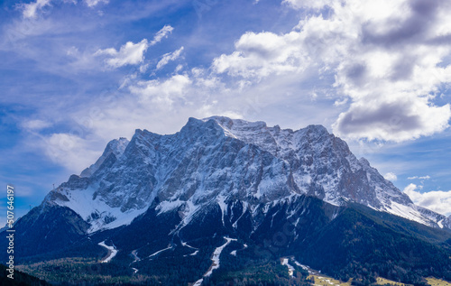 mountain scenery with snow covered peaks in the alps (Tyrol, Austria)