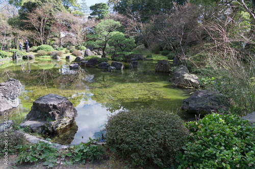 Japanese garden in Jonangu, Fushimi-ku, Kyoto.