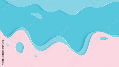 Abstract background slime paper cut style vector illustration