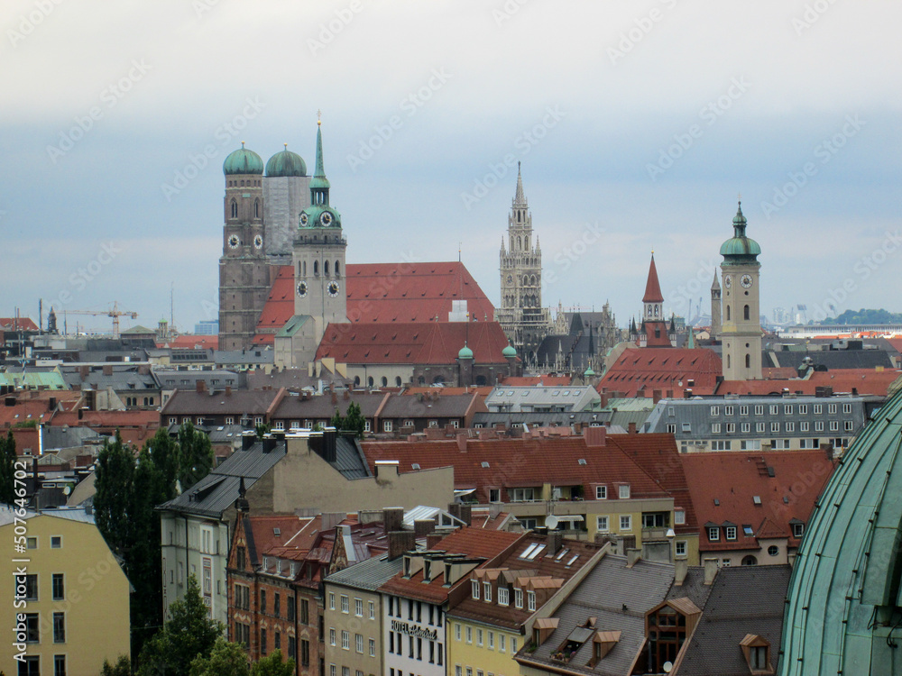 The Munich, Germany, Skyline on a Cloudy Day