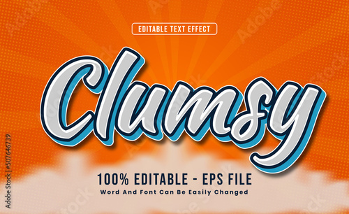 Editable text effects Clumsy words and fonts can be changed
