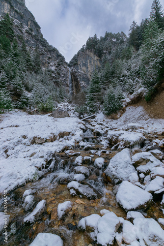 Dalfazer wasserfall during winter (Tyrol, Austria) photo