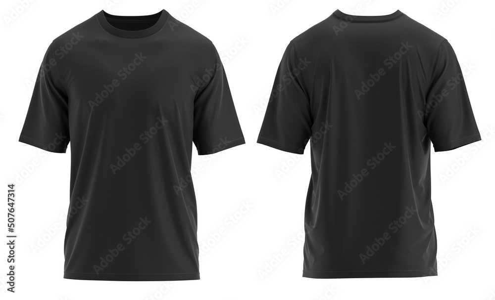 Black Color Oversized t-shirt Rib Round neck Short Sleeve, Single ...