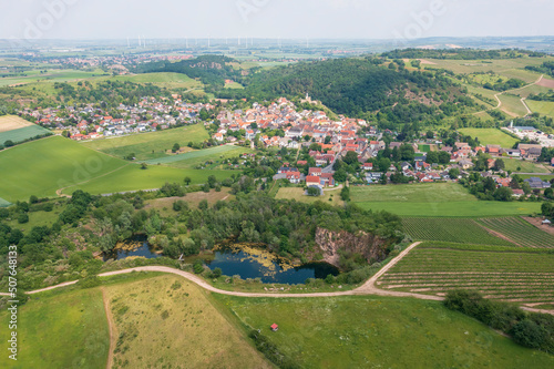 Bird's-eye view of the village of Neu Bamberg/Germany in Rheinhessen