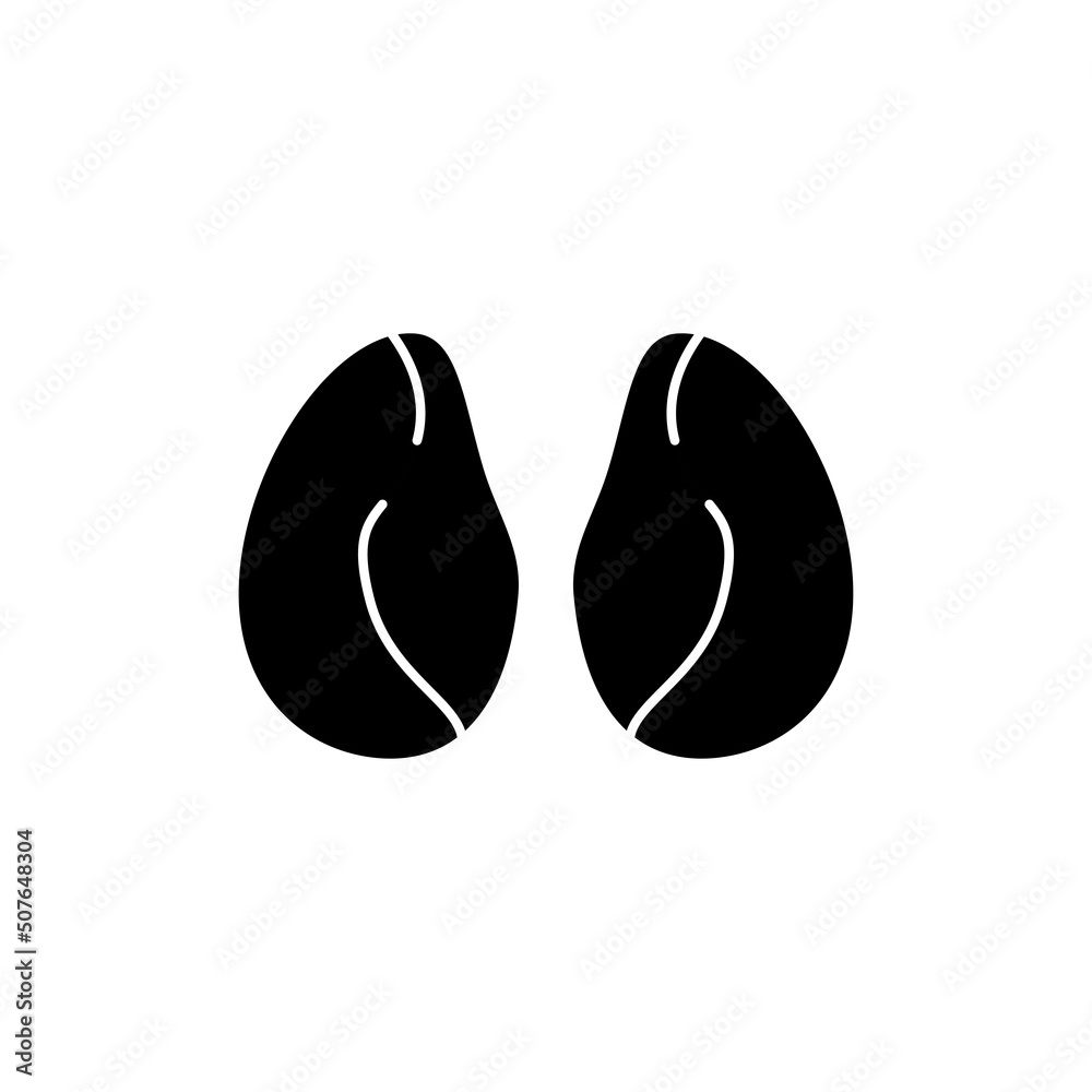 Chicken kidneys color line icon. Cutting meat. Chicken kidneys color line icon. Cutting meat.