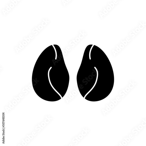 Chicken kidneys color line icon. Cutting meat.