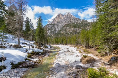 Fototapeta Naklejka Na Ścianę i Meble -  river in the mountains (Dolomites, Italy)