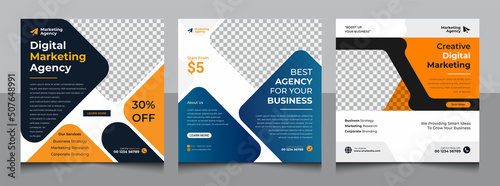 Modern square Professional marketing agency web banner for social media post template. Creative Unique & modern corporate square web banner design, Facebook Post, Instagram Post template For Your Busi